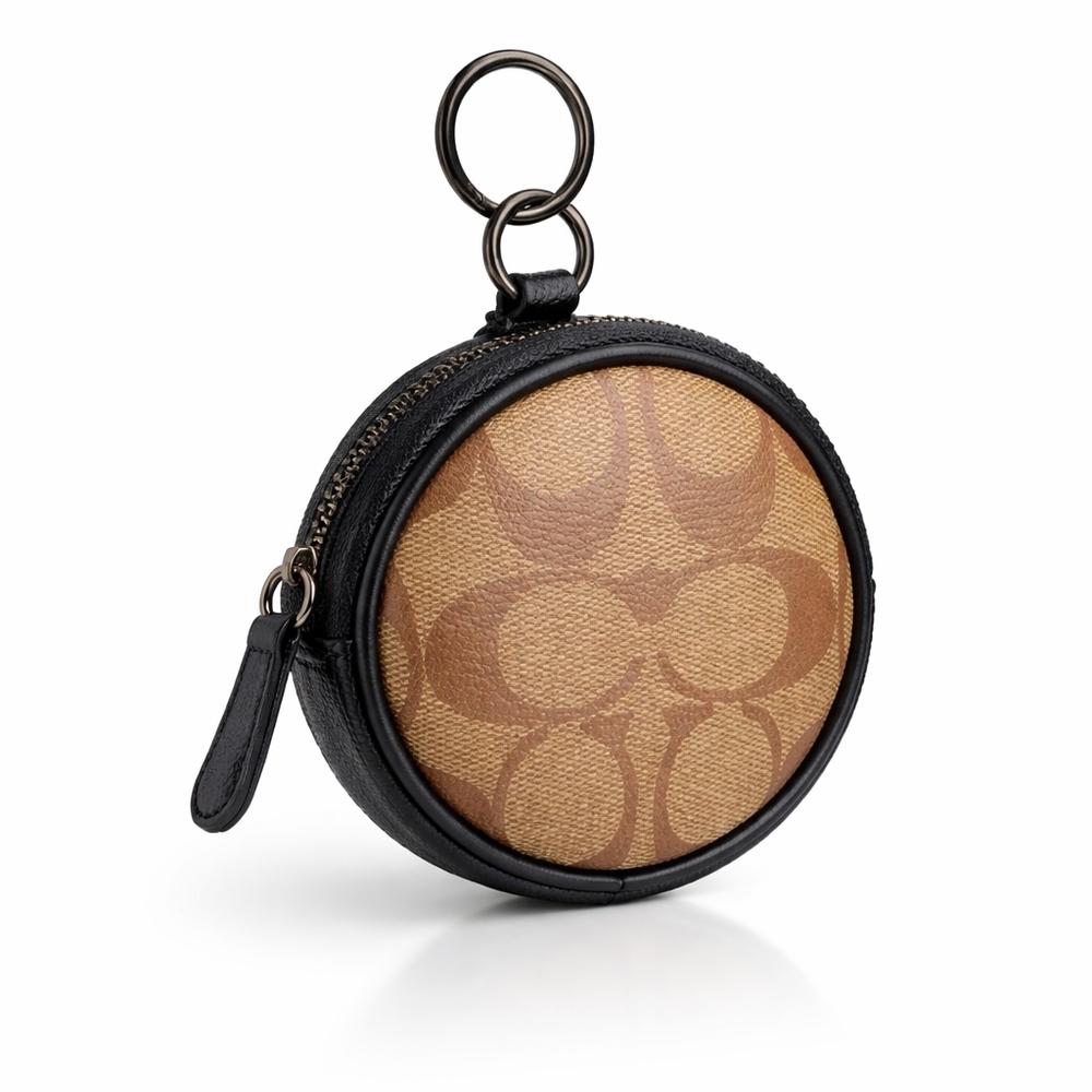 Coach Black and Brown Signature Wristlet